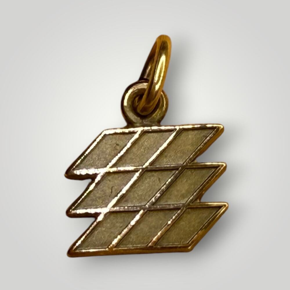 Vintage Geometric Modernist Charm Pendant 1/10 10K Gold